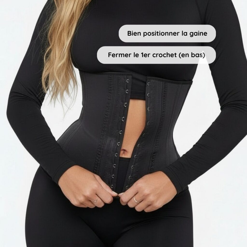 enfiler sa gaine ventre plat etape 1